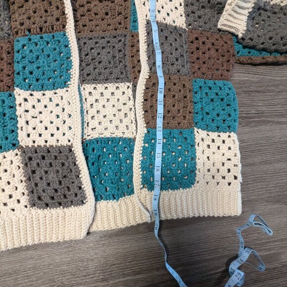 Handmade Crochet Granny Square Cardigan - Picture 5 of 9